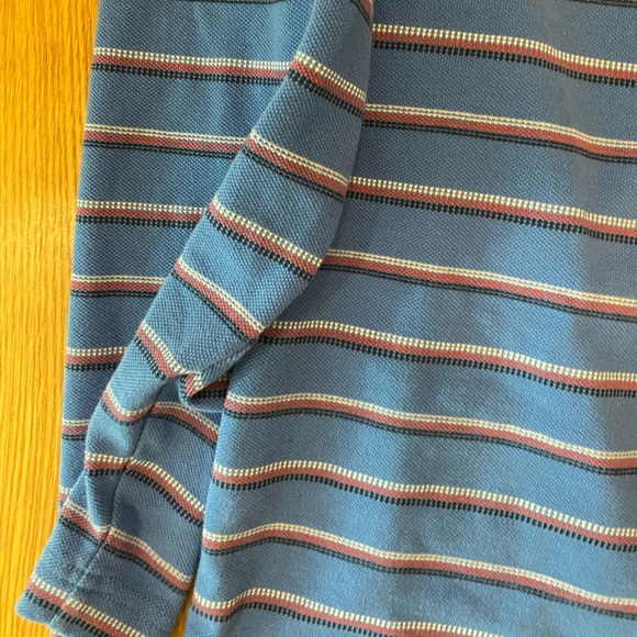 Brooks Brothers RF Pique Henley – Size Large, Blue, White, and Red Striped - Picture 4 of 6
